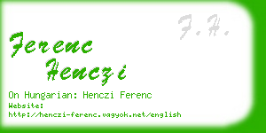 ferenc henczi business card